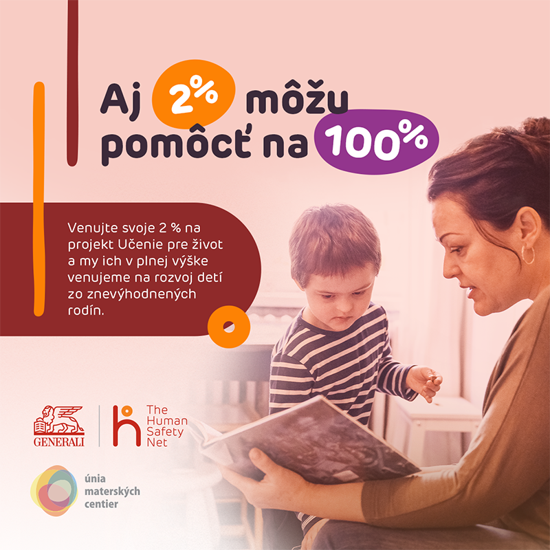 Venujte projektu Učenie pre život svoje 2 % z daní