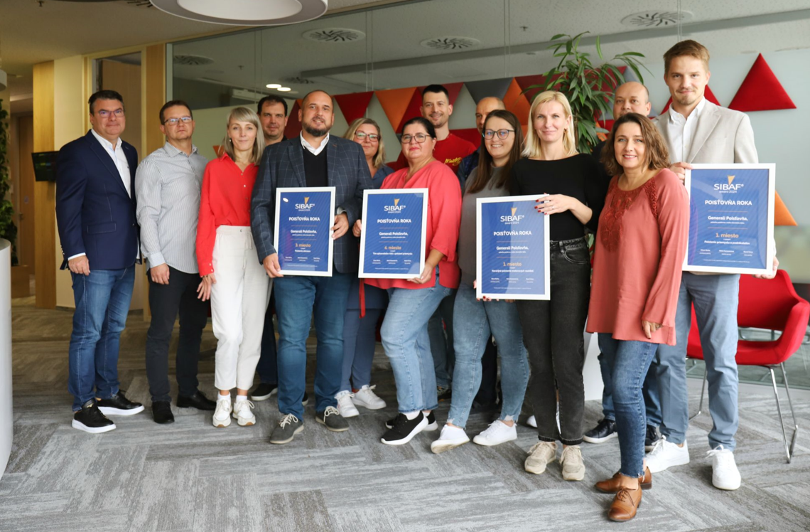 Poisťovňa Generali v ankete SIBAF® award 2024 obhájila prvé miesto v dvoch kategóriách